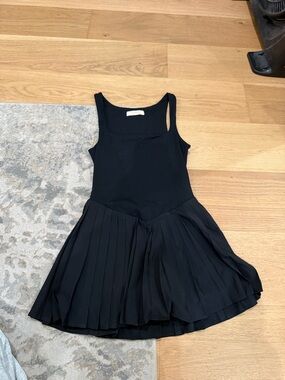 Black Pleated Tank Dress